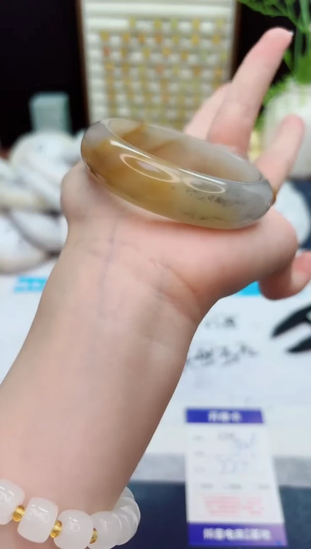 未镶嵌手镯石英质玉234-财气镯-圈口55