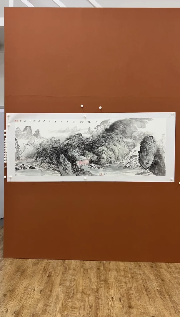 国画童建明12平尺山水