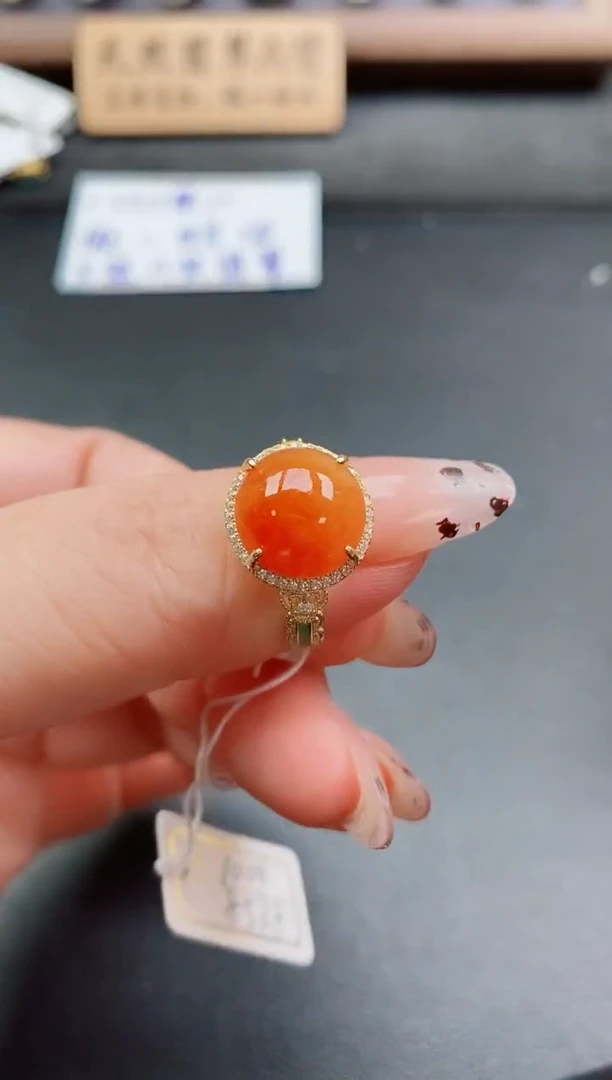 银S925镶嵌戒指翡翠1