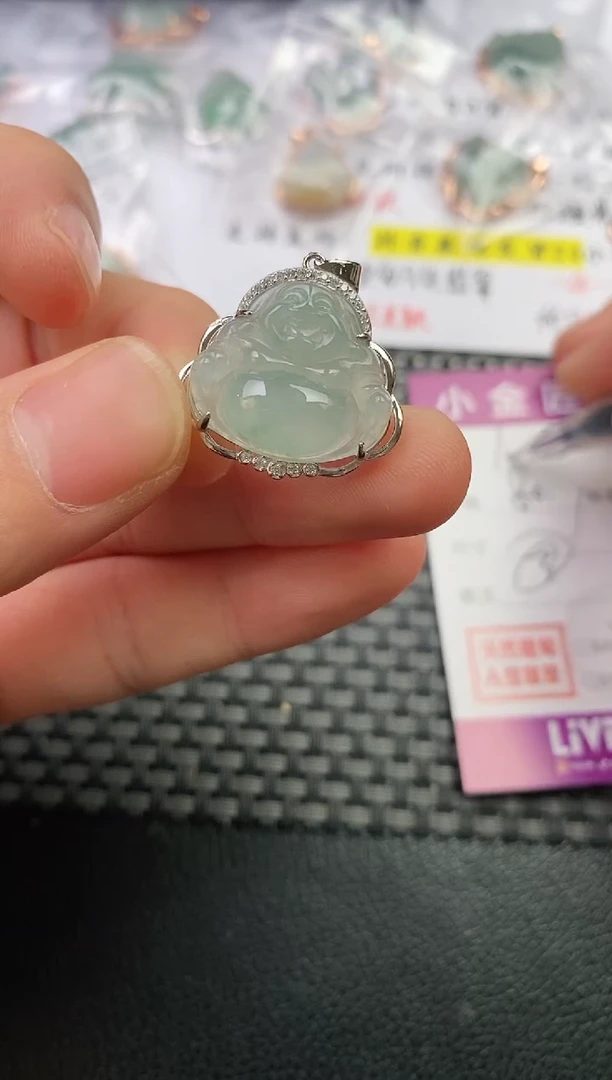 颈饰银S925镶嵌翡翠l***?挂件
