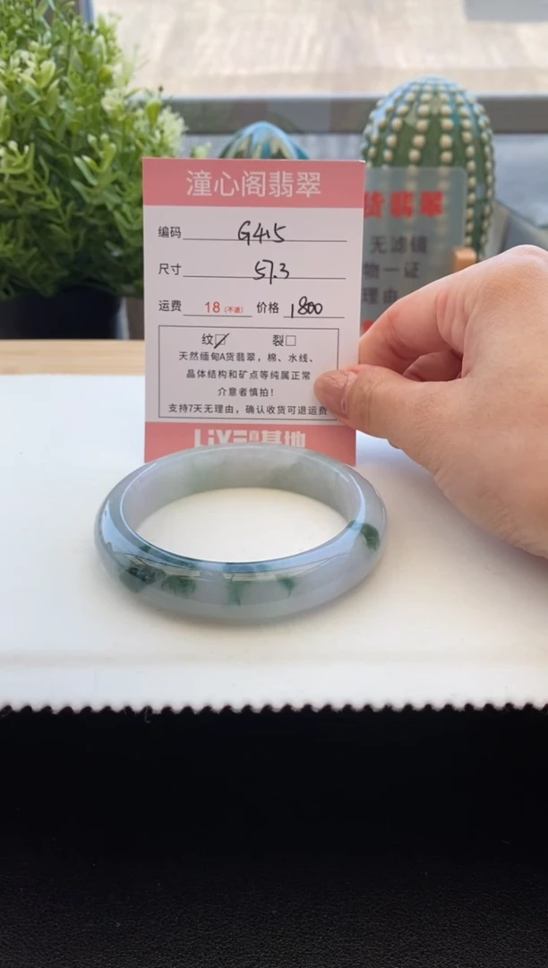 未镶嵌手镯翡翠57.2圈口 编码 G415