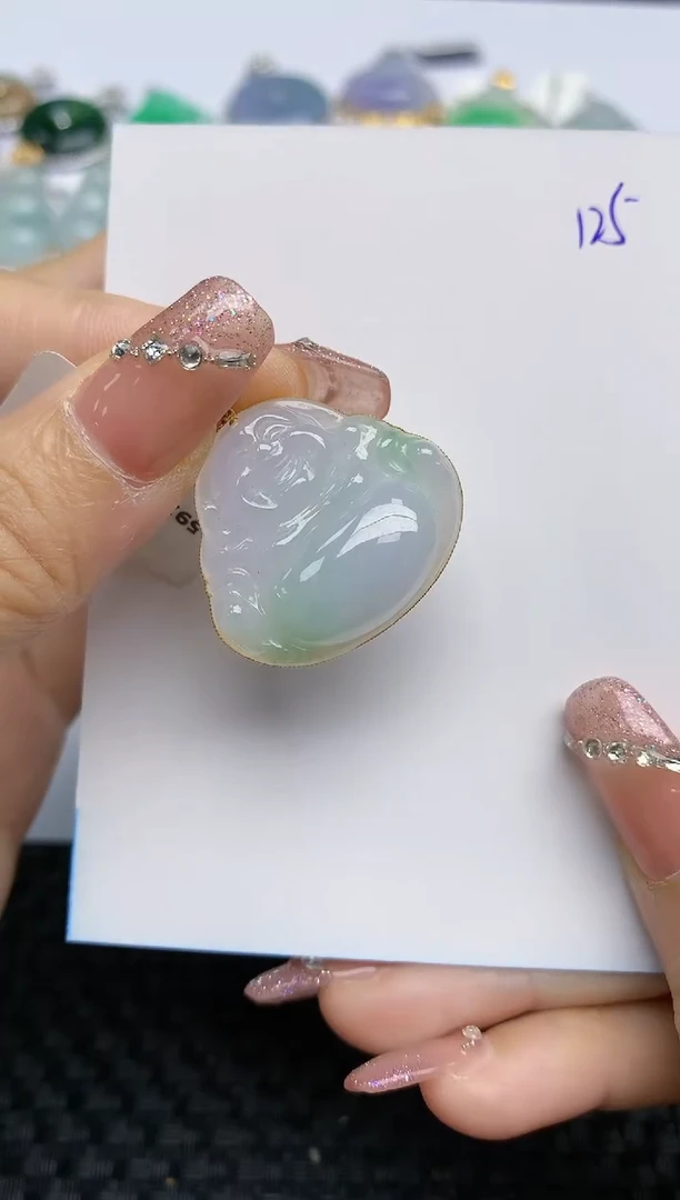 【闪购商品】翡翠颈饰18K金镶嵌天然A货翡翠 125