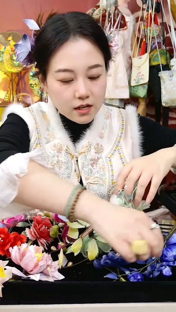 纯铜合金琉璃非遗绒花好美