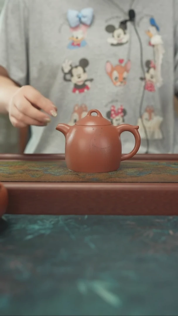 7.17朱泥秦权全手紫砂壶