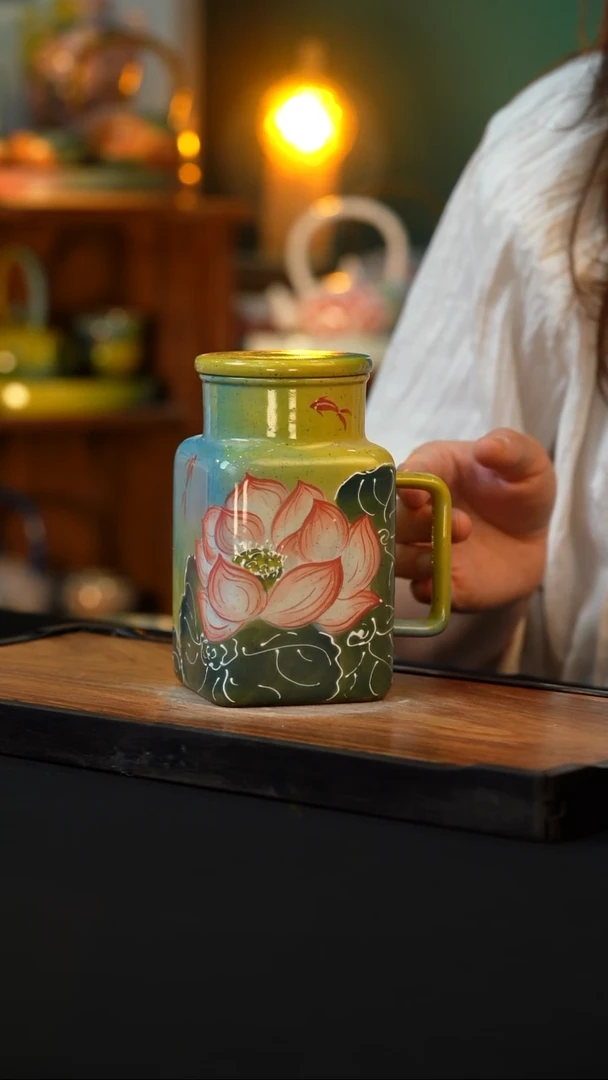 杯手绘心瓷陶瓷浮力