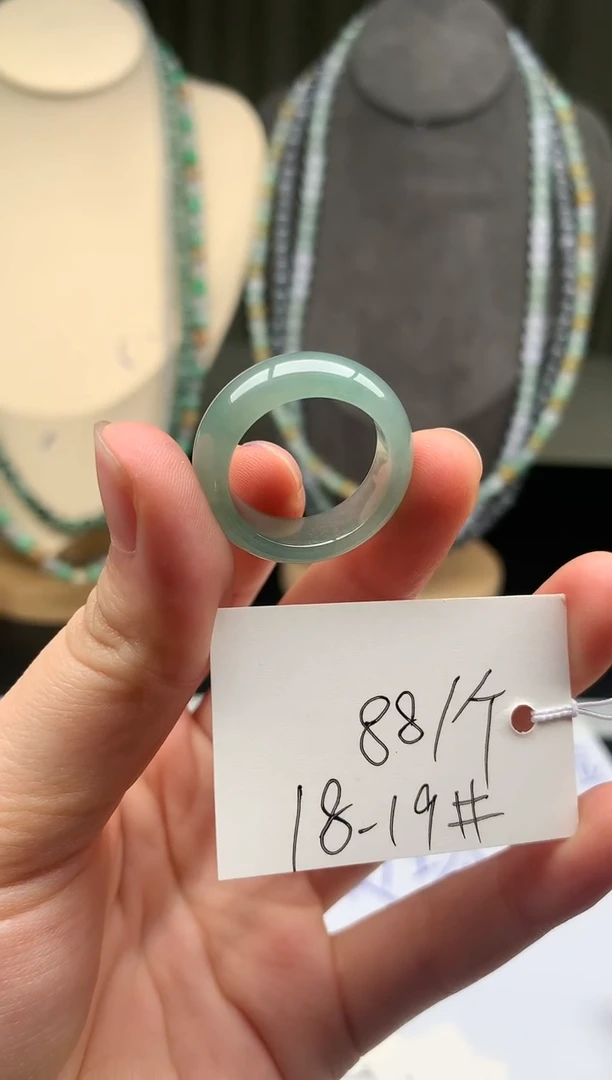 未镶嵌戒指翡翠翡翠戒圈18-19