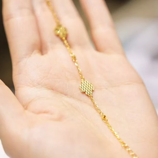 【澄澄专属】足金999三花四叶草手链 经典时尚百搭 3.56