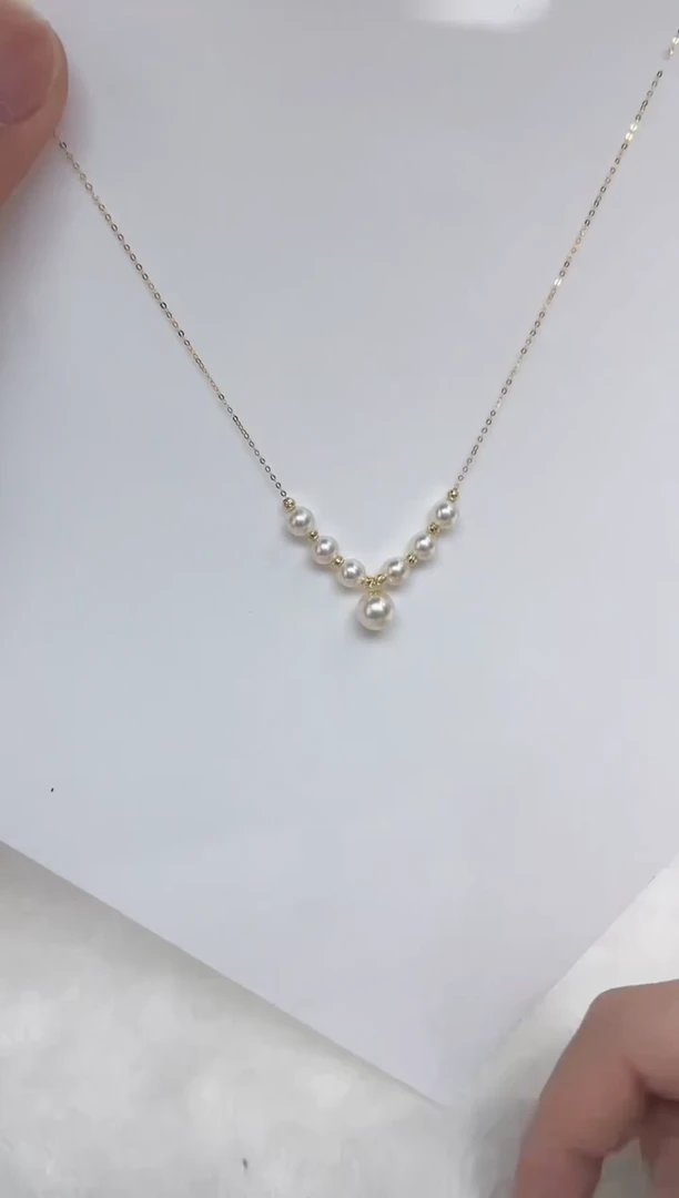 海水珍珠18K金镶嵌颈饰海水珍珠项链