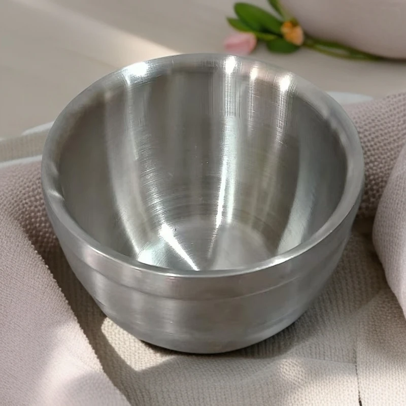 伯爵--12cm韩式双层隔热防烫纯色不锈钢碗防摔拌饭