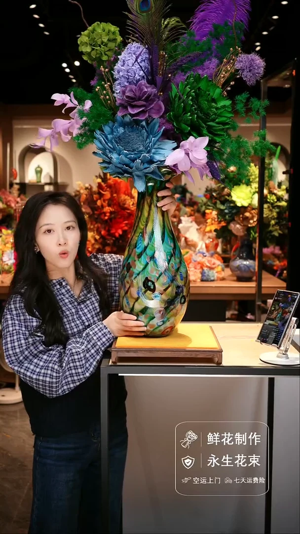 手工艺品琉璃手工花器花束空运包邮送货上门-以图片为准