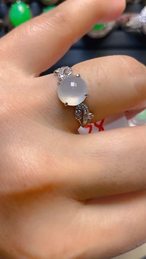 【闪购商品】翡翠耳饰银S925镶嵌天然A货翡翠1