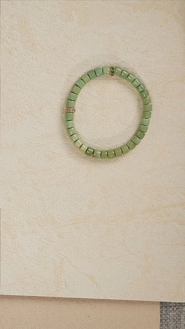 【闪购商品】绿松石手串18K金镶嵌S3359-定制16手围