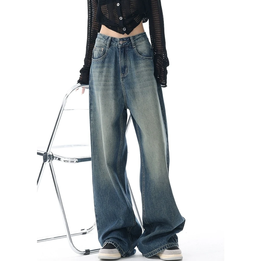 【先拍先飞+有运费险】阔腿牛仔裤女新款宽松高腰垂感百搭拖地裤