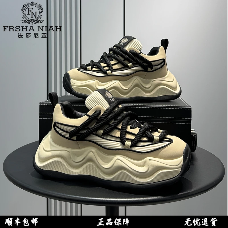 法莎尼亚厚底内增高老爹鞋男款爆款2025新款休闲百搭运动鞋子男款