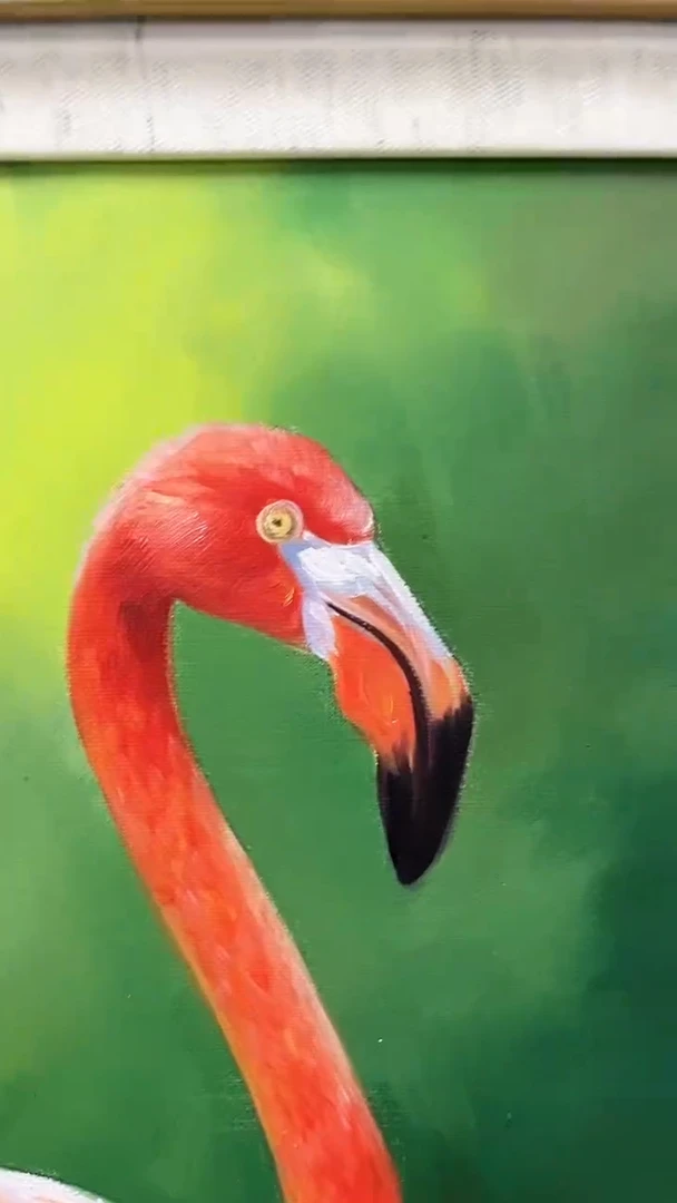 油画陶宗健-40*50-油画作品-火烈鸟