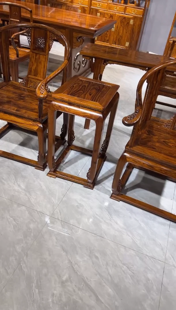 木皇宫椅三件套家具