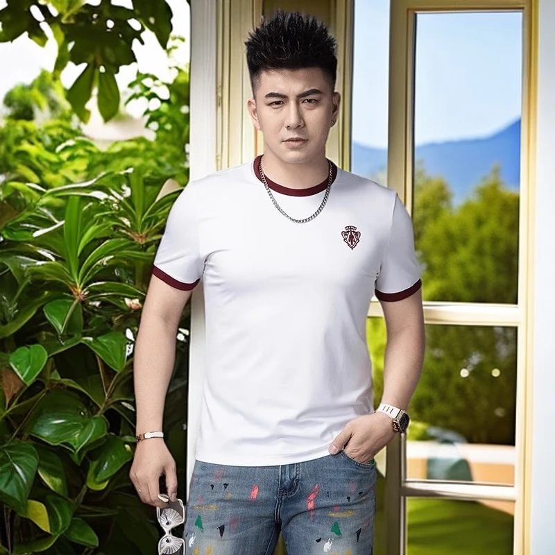 娜罗普西夏季新款短袖t恤男士时尚潮牌修身半袖男装休闲薄款体恤