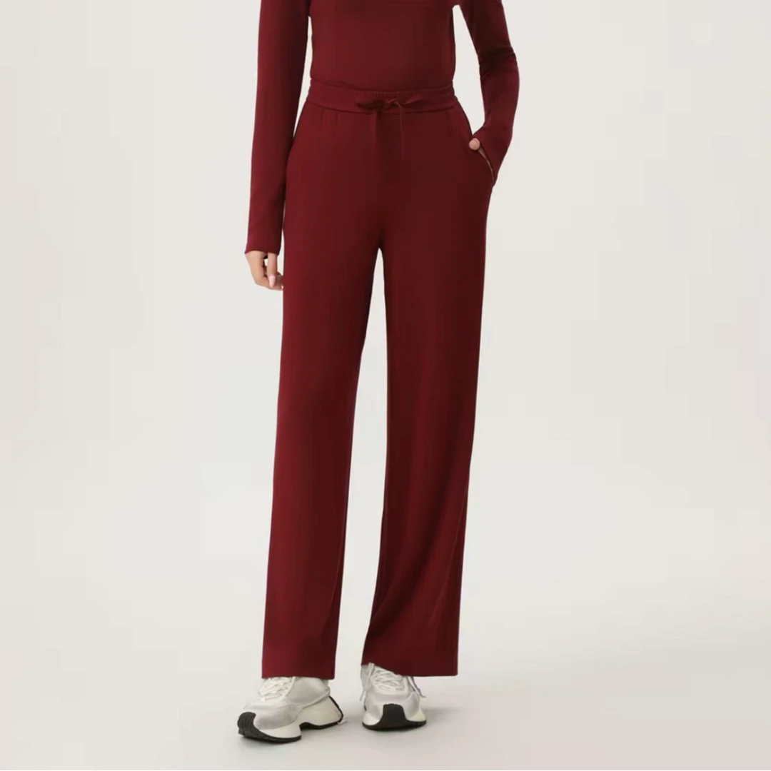 AMASS/阿玛施休闲裤高腰宽松舒适时尚松紧腰休闲长裤5100586