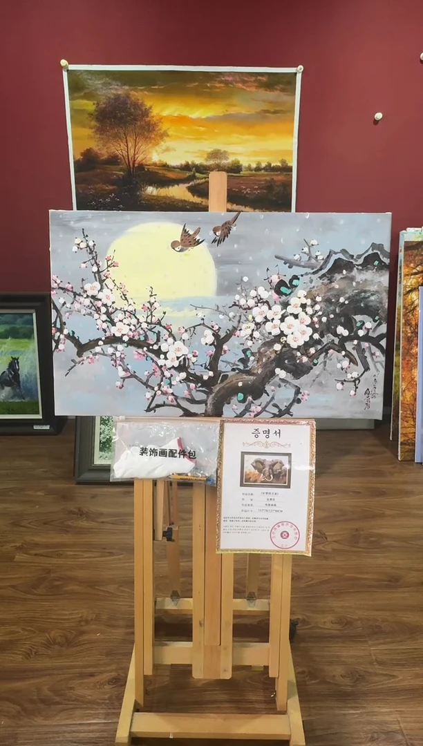 油画【原创·保真·带证书】朝鲜画家纯手绘油画--顺丰包邮--