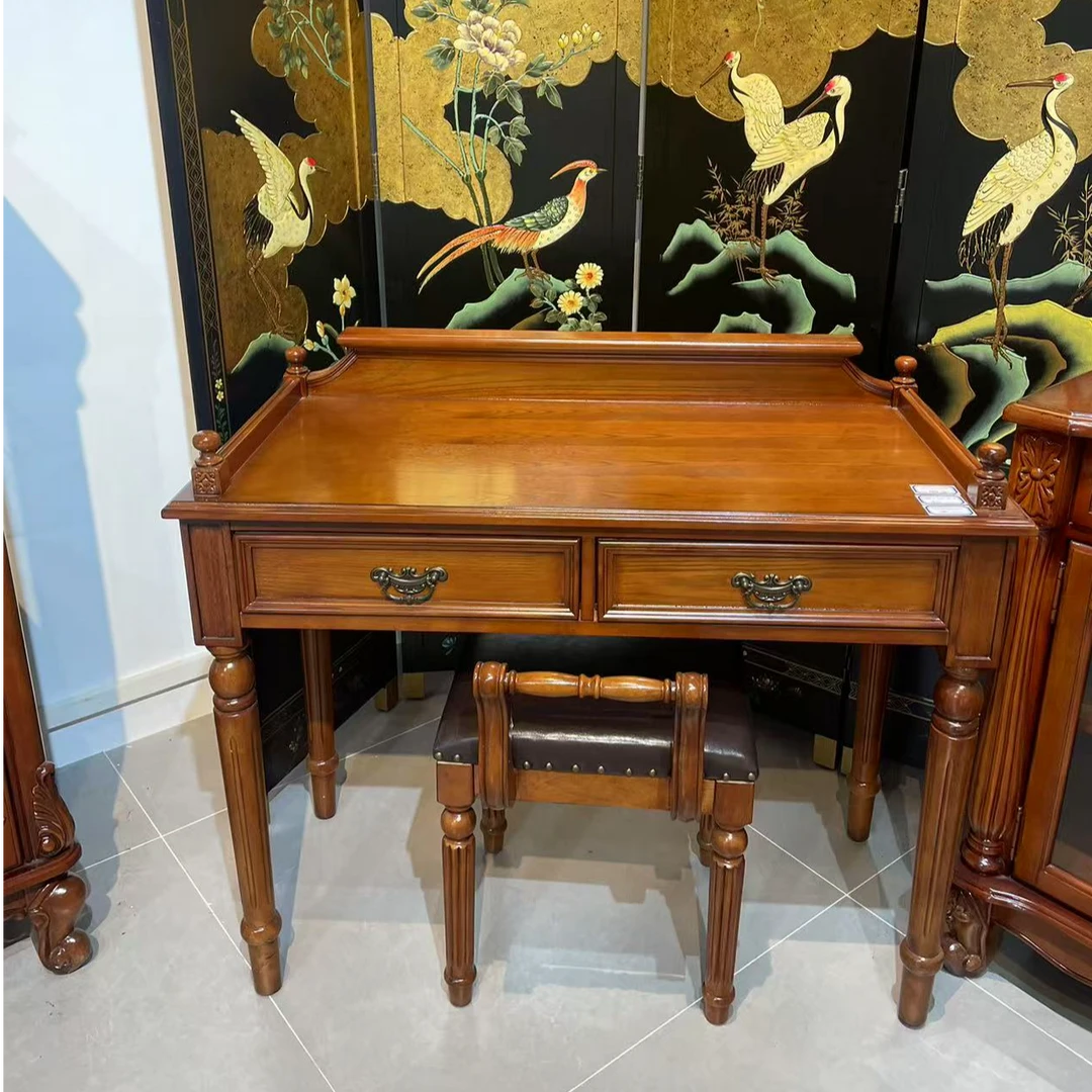 100*45*87桌子卧室家用学习桌写字台小户型写字桌电脑桌复古美式