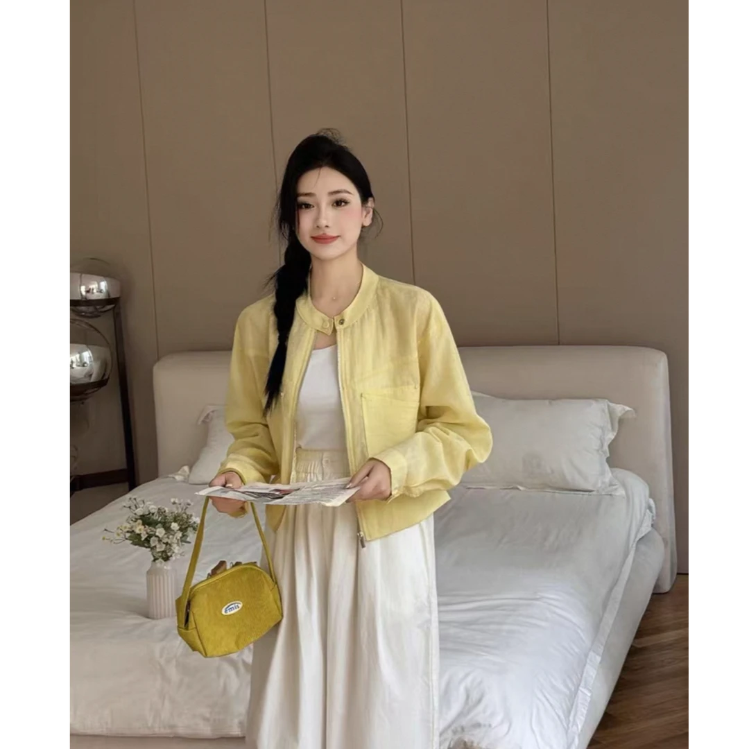 【运补6-8米】夏季衬衫防晒衣气质时尚透气小众设计感圆领外套8817