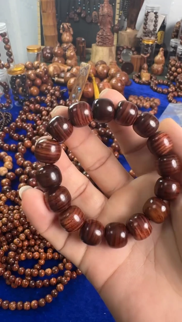 手串/手链黄花梨/降香黄檀1314规格老型满纹海黄手串