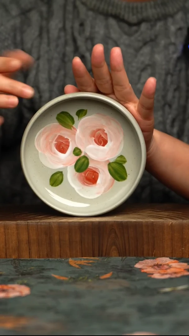 瓷片釉下彩手工手绘同款陶器