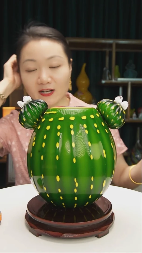 琉璃博山琉璃手工花瓶摆件