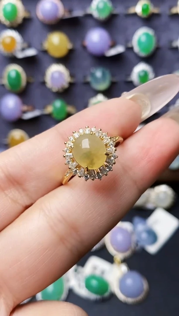 银S925镶嵌戒指翡翠2669