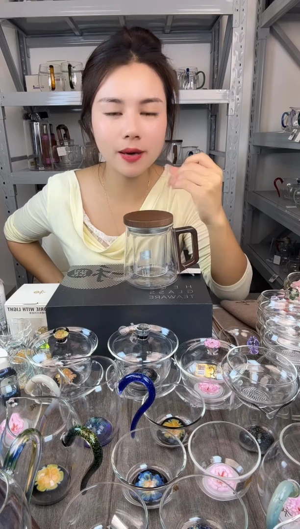手工艺品玻璃禾器 木笙杯办公杯