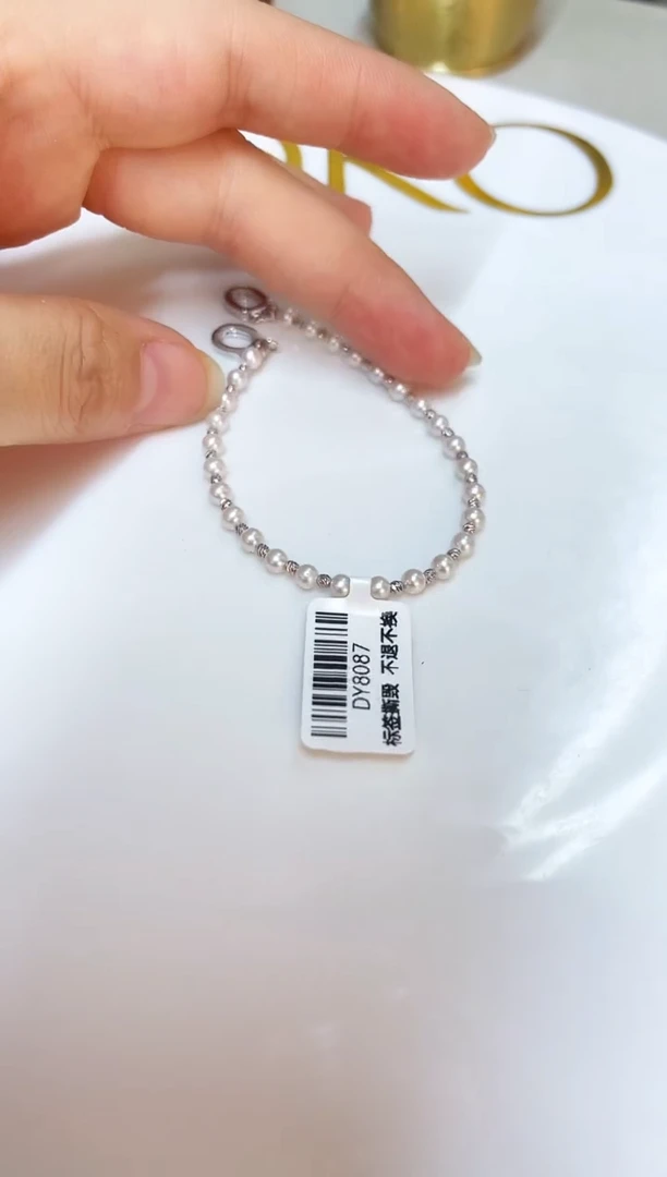 颈饰银S925镶嵌淡水珍珠3mm