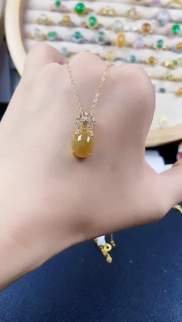 翡翠银S925镶嵌颈饰456879