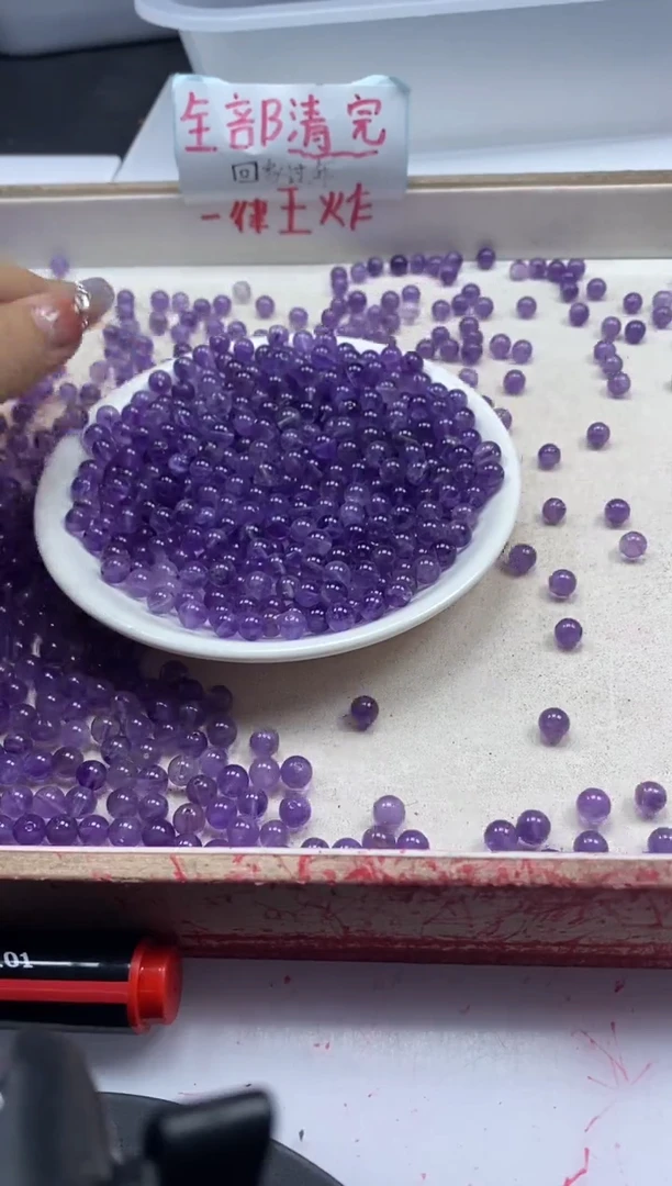 【闪购商品】水晶颈饰未镶嵌w851紫水晶6mm*30颗