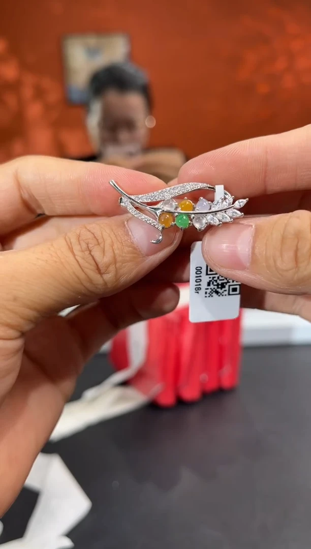 吊坠(不含链)银S925镶嵌翡翠001018r