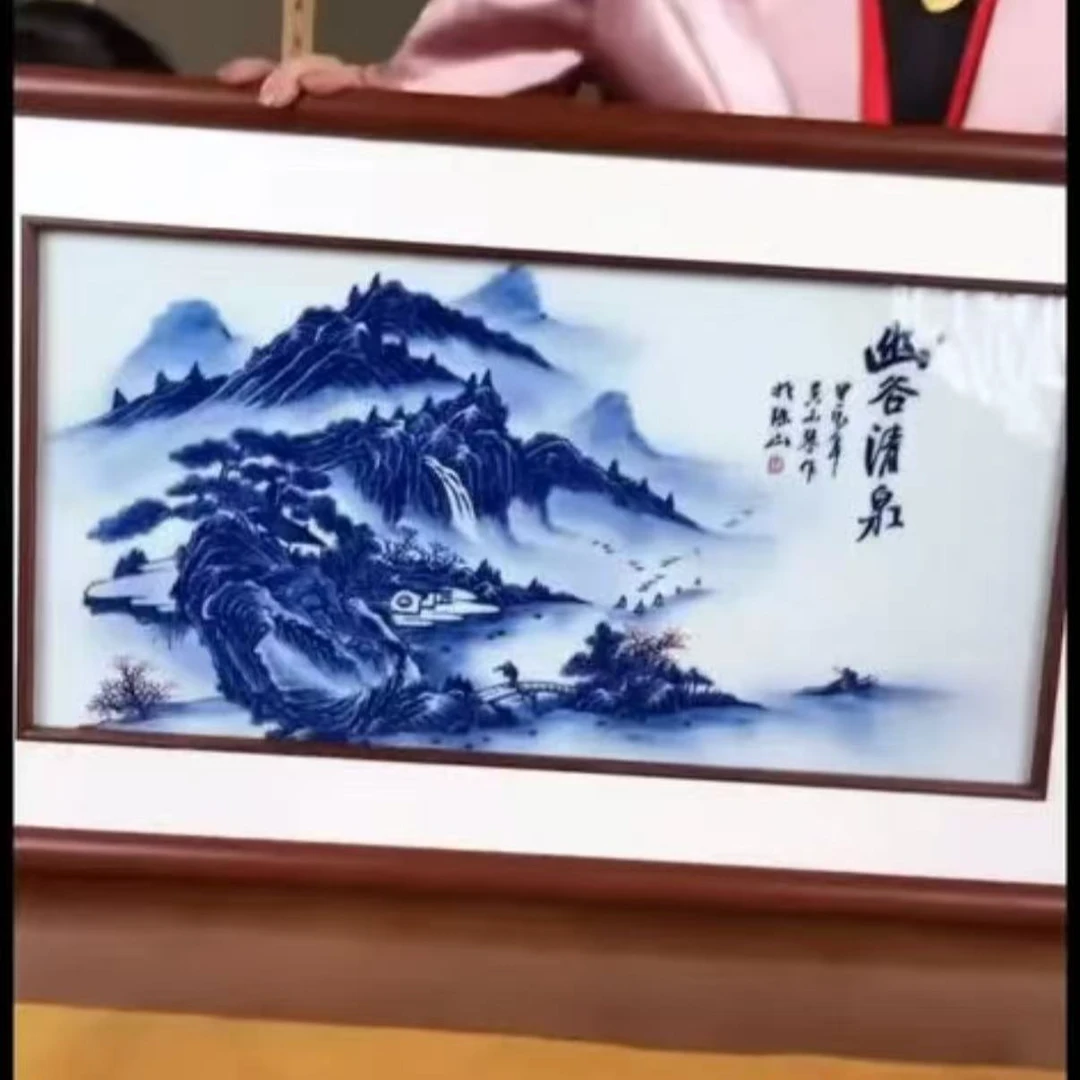 吴小琴 | 青花山水瓷板画