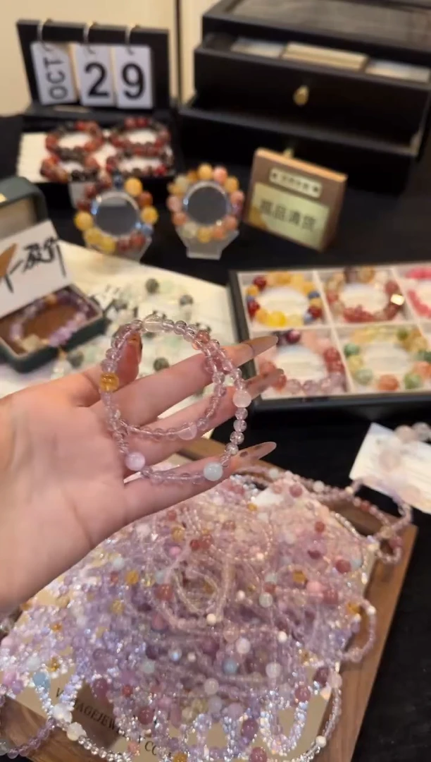 合金手链水晶紫水晶双圈x3048