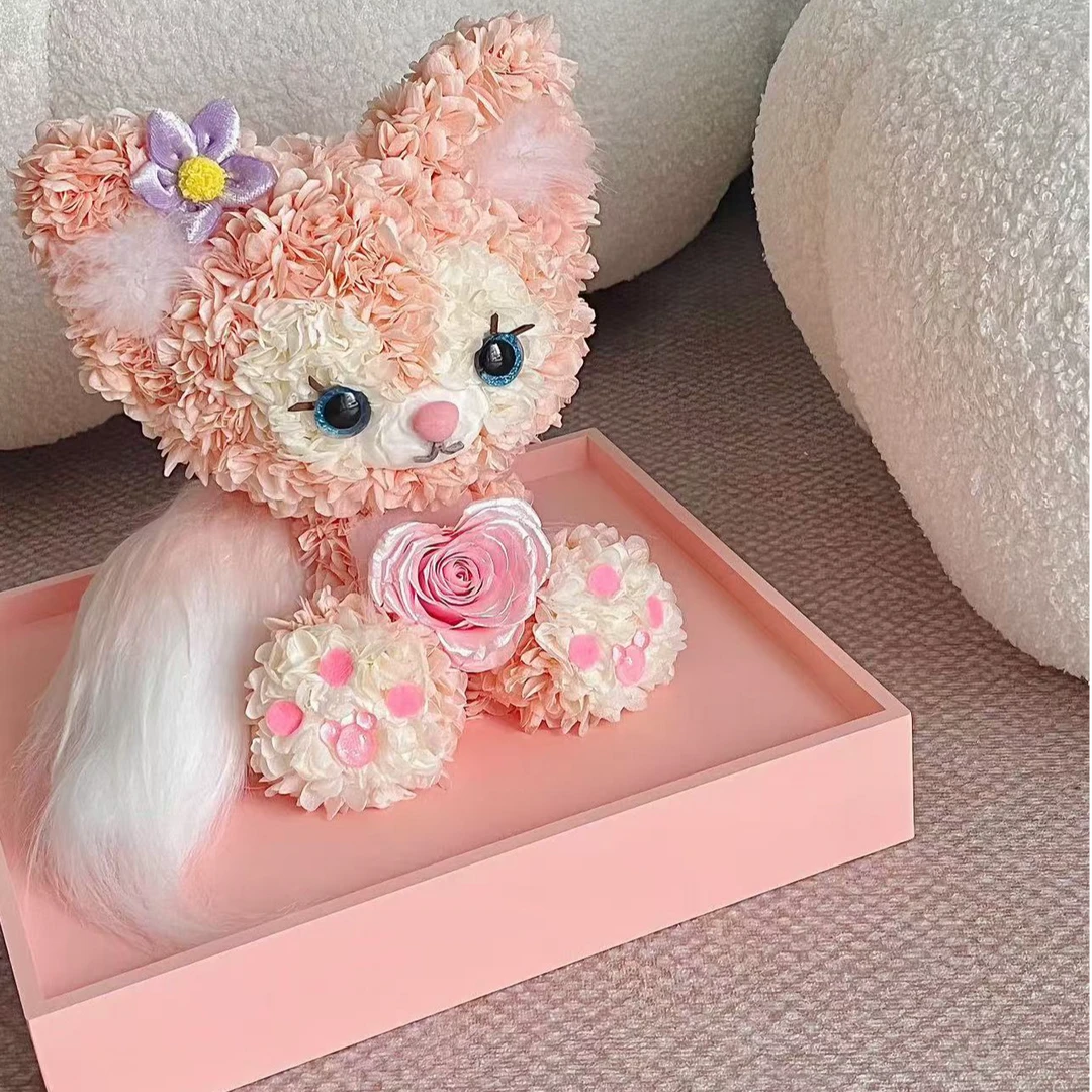 《L B D R》高端捧花玲娜贝儿爱心玫瑰永生花礼盒摆件