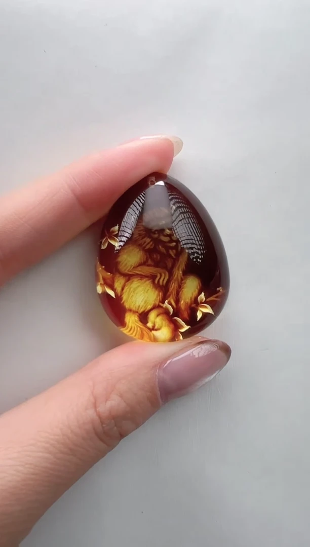 琥珀颈饰未镶嵌吊坠