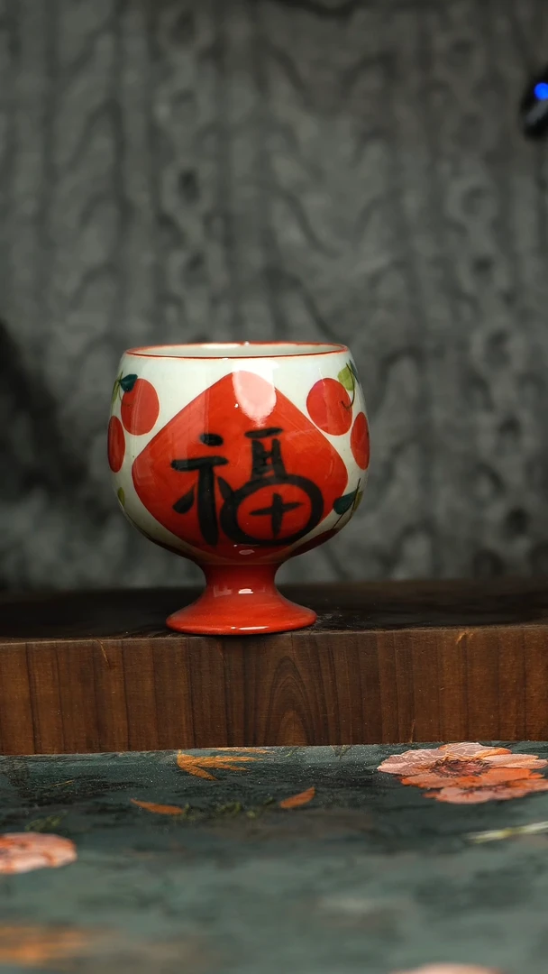 杯釉下彩手工手绘同款陶器