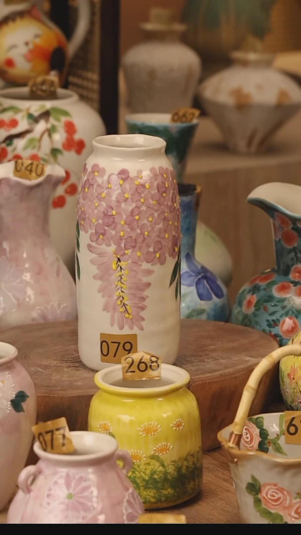 陶瓷景德镇设计师手作花器摆件侘寂风@M079@