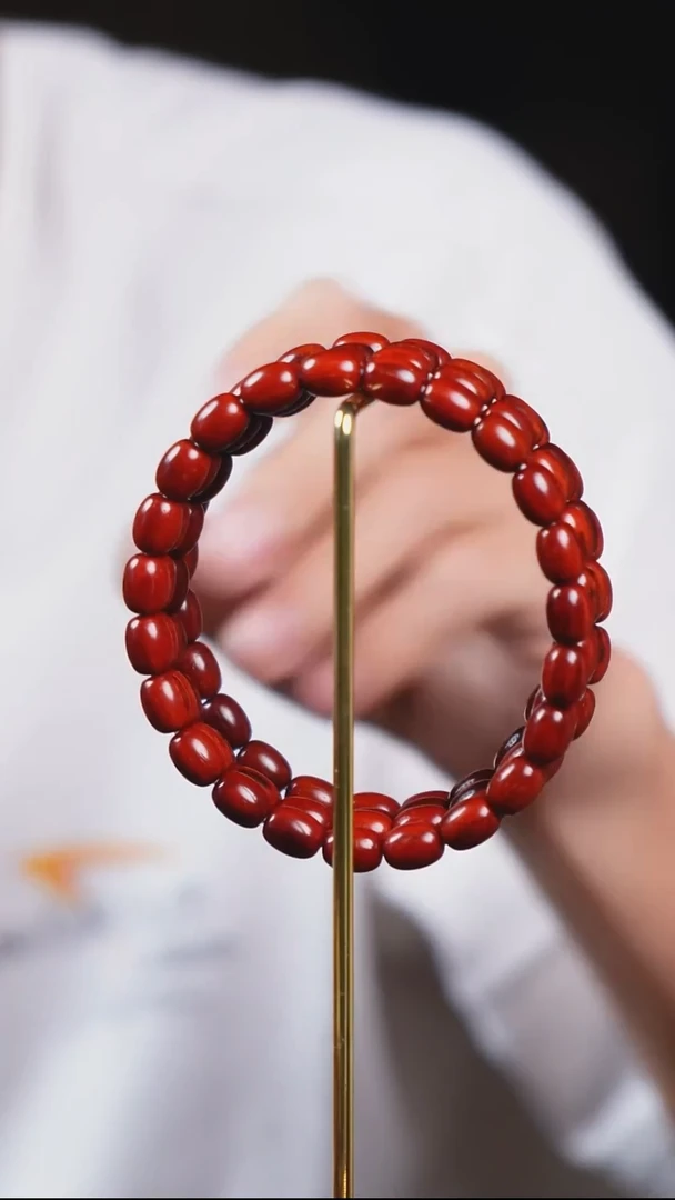 手串/手链小叶紫檀SG005 印度小叶紫檀相思豆单圈手串 微瑕