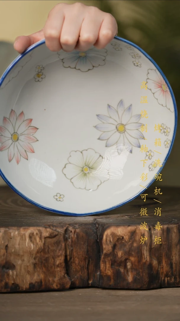 瓷片景德镇高温釉下彩可微波烤箱洗碗机