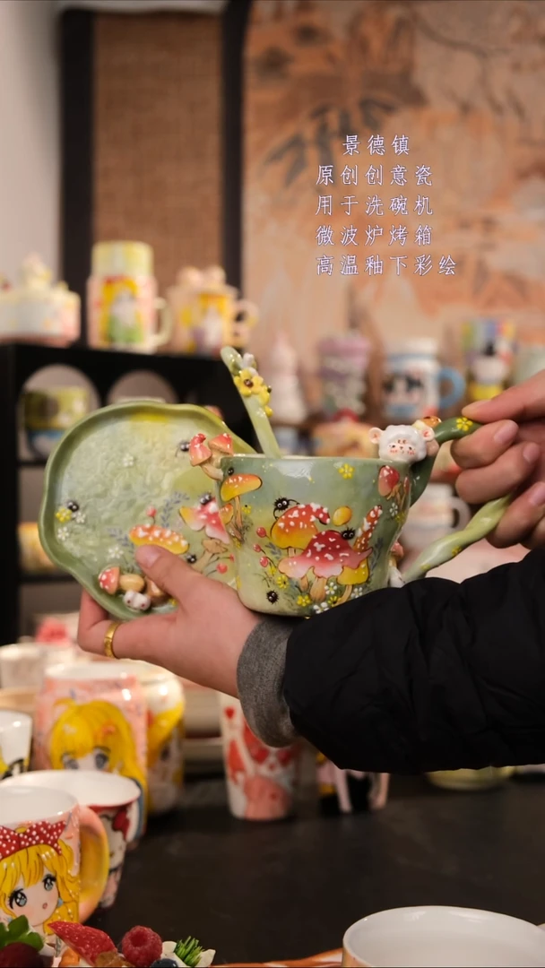 摆件陶旺的可以陶瓷手工手绘创意设计款陶瓷