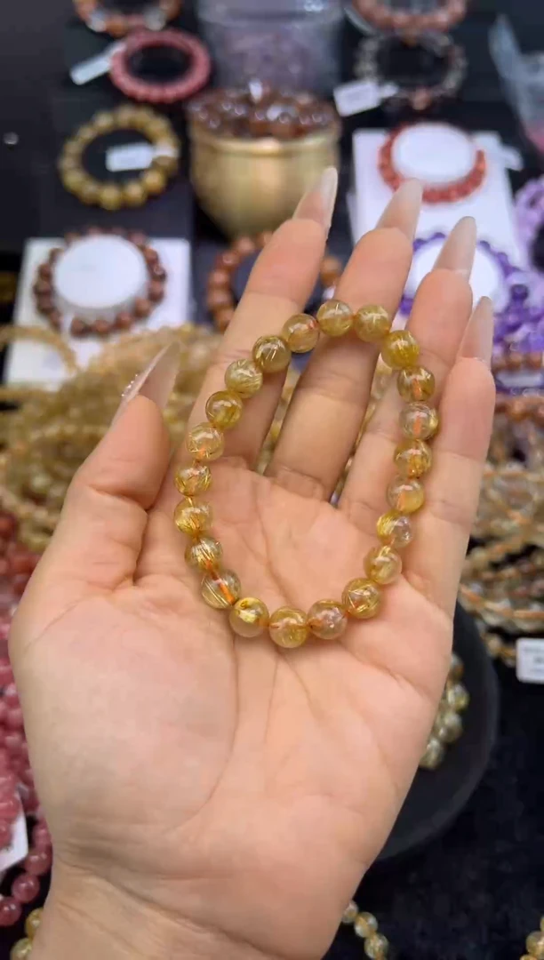 未镶嵌手串水晶金发晶8.7mm
