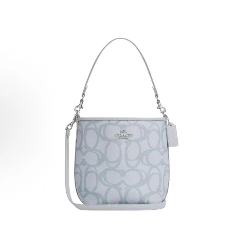COACH/蔻驰City水桶冰蓝色老花女士水桶包手提斜挎包水桶包