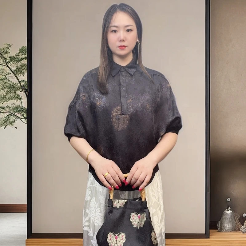 409【金姐专属】新款高定时尚新中式重磅提花老料上衣