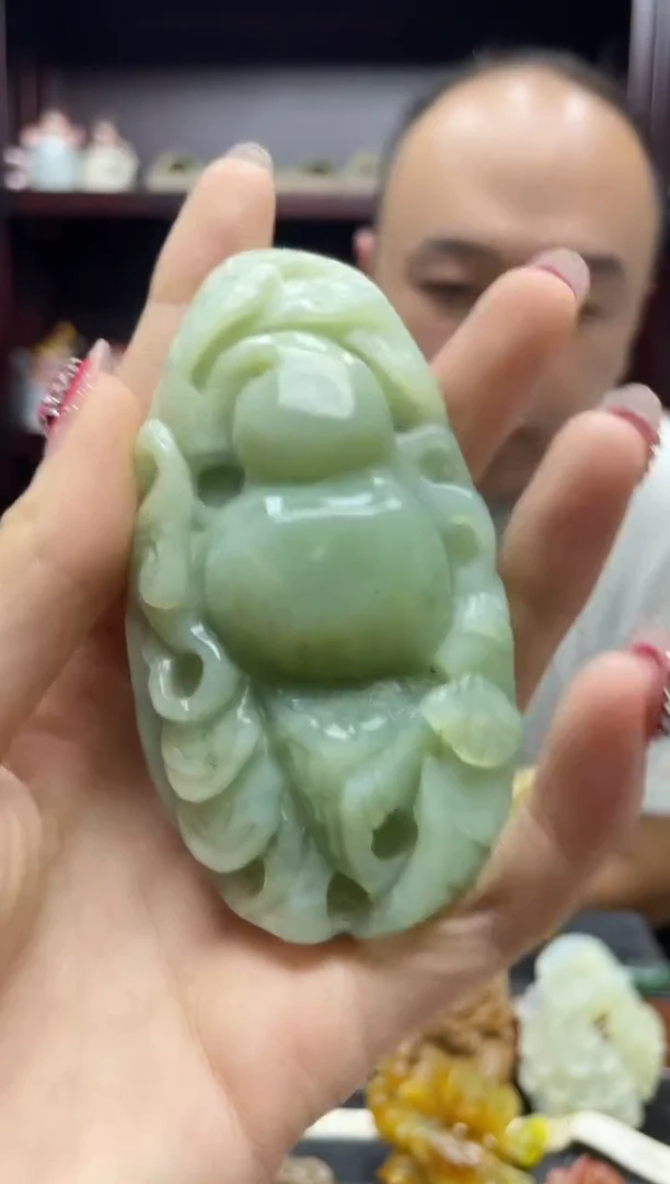 未镶嵌岫玉手把·