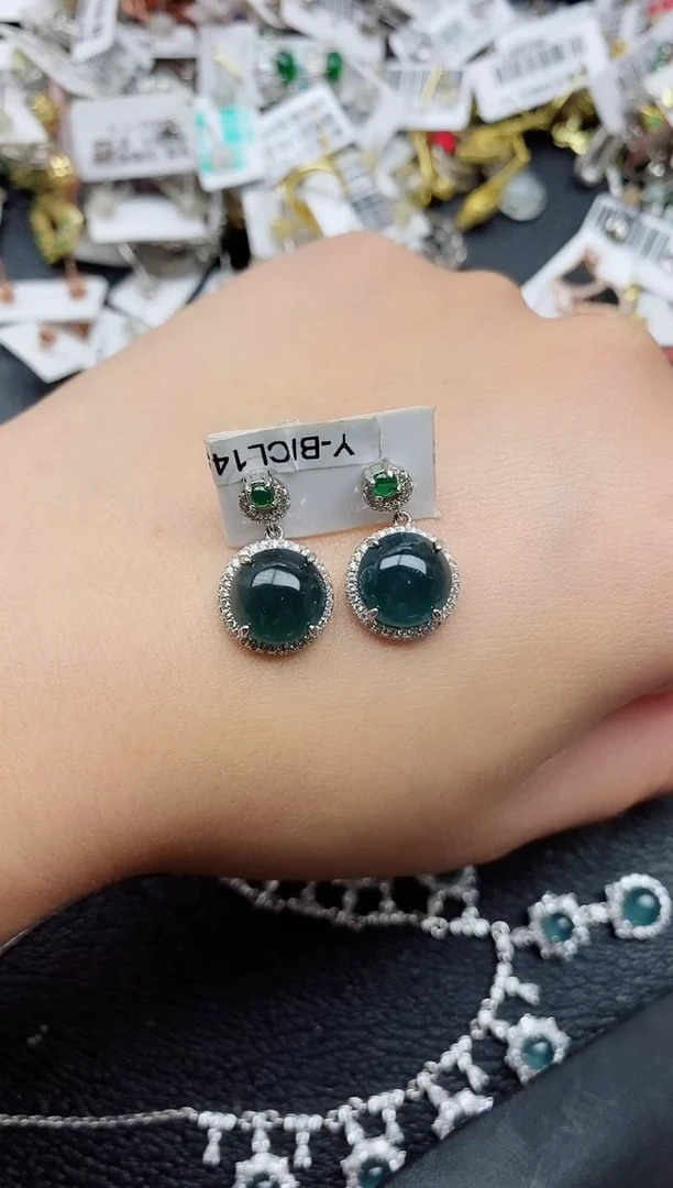 银S925镶嵌戒指翡翠1