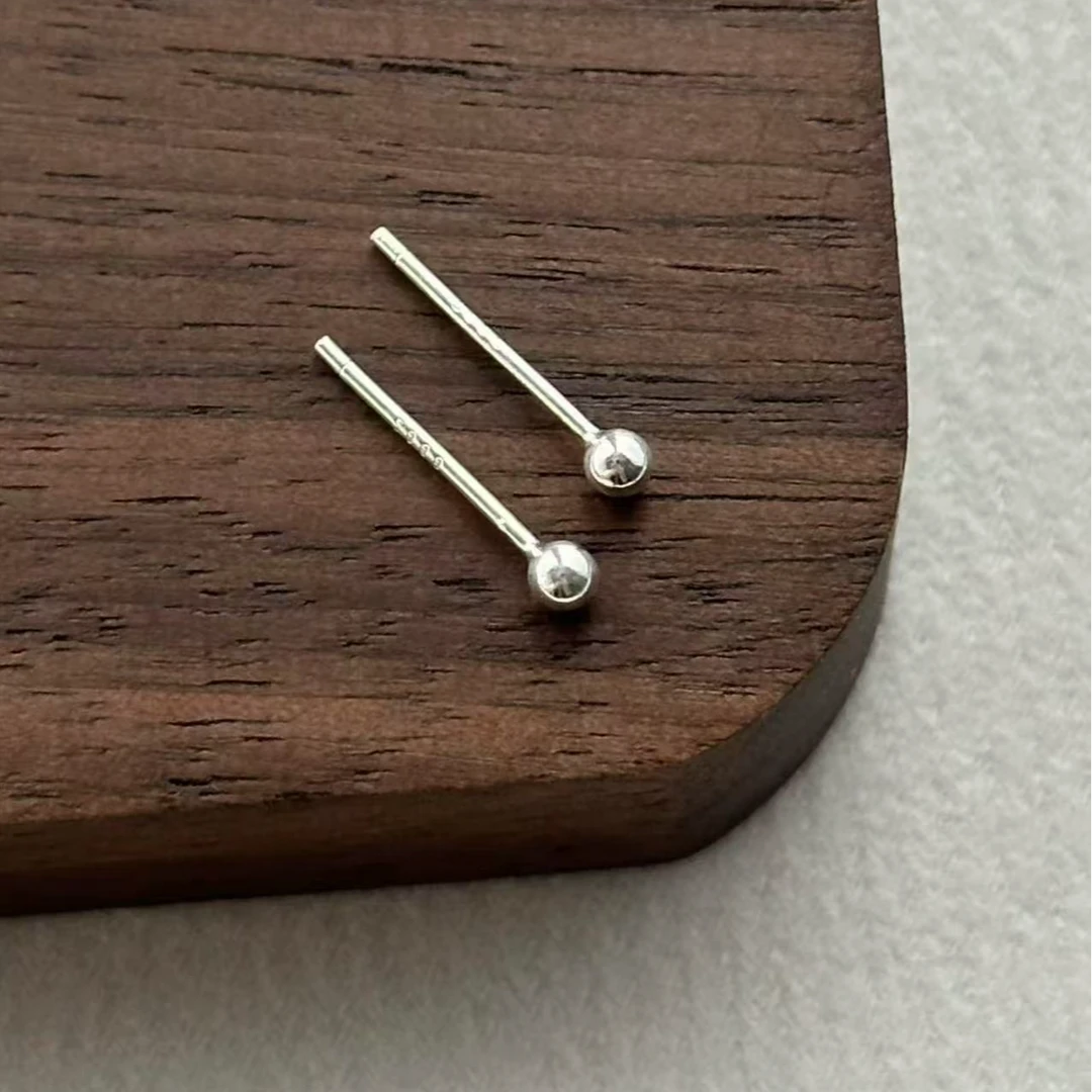 足银耳饰 纯银耳钉 养耳洞睡觉免摘防过敏防堵简约小巧