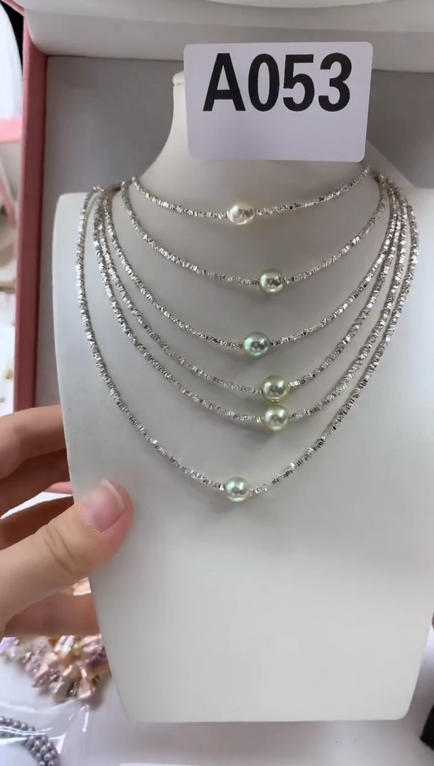 套链银S925镶嵌海水珍珠多样性发其一